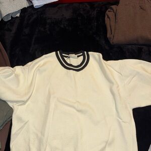 Abercrombie & Fitch Cream Sweater with Black Trim